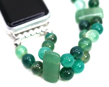 Load image into Gallery viewer, Green Onyx and Green Aventurine Bracelet Watch Band for Apple Watch
