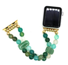Load image into Gallery viewer, Green Onyx and Green Aventurine Bracelet Watch Band for Apple Watch
