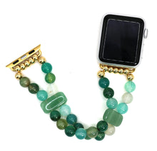 Load image into Gallery viewer, Green Onyx and Green Aventurine Bracelet Watch Band for Apple Watch
