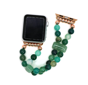 Green Onyx and Green Aventurine Bracelet Watch Band for Apple Watch