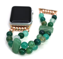 Load image into Gallery viewer, Green Onyx and Green Aventurine Bracelet Watch Band for Apple Watch
