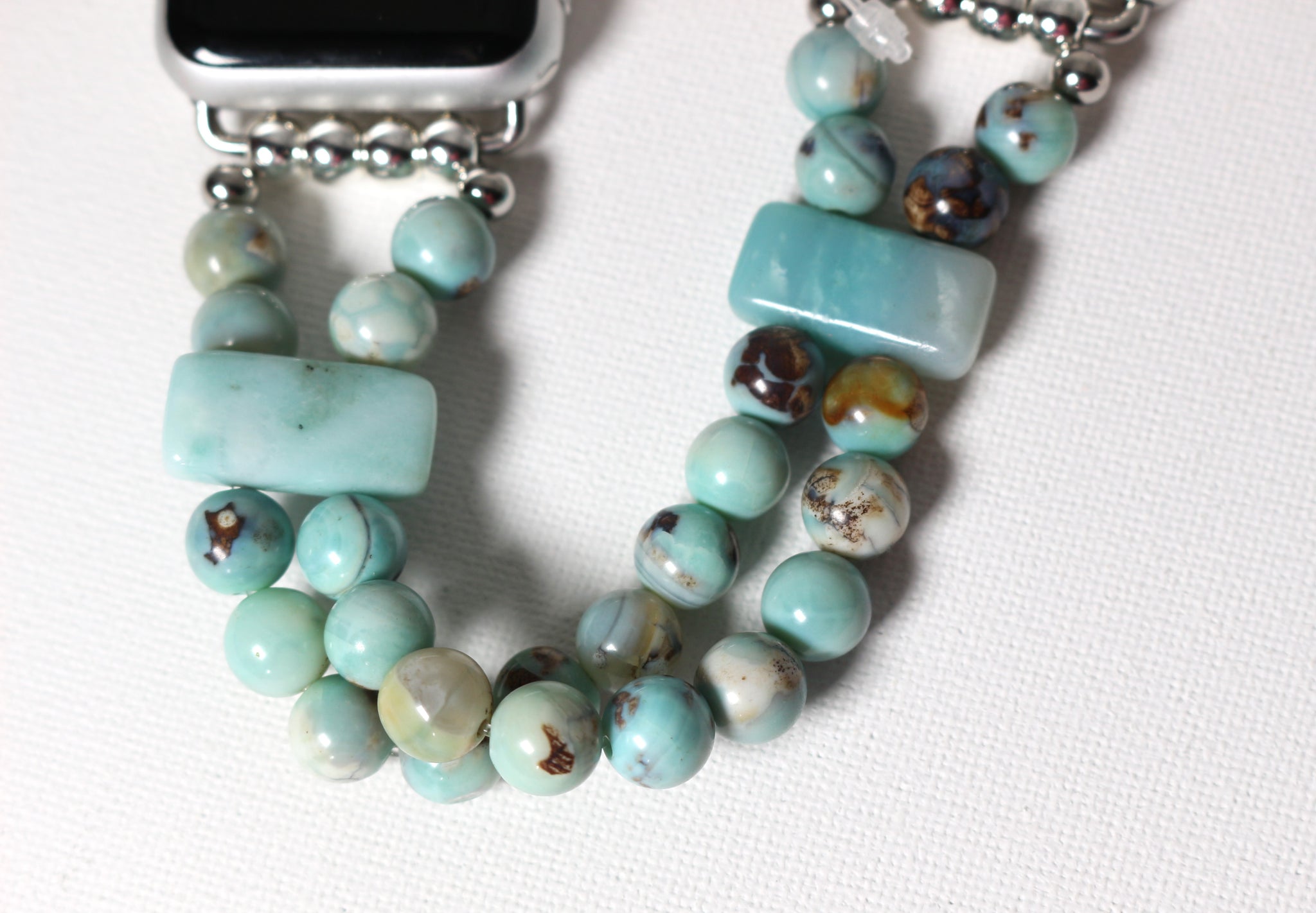 Enameled Agate & Amazonite Bracelet Watch Band for Apple Watch