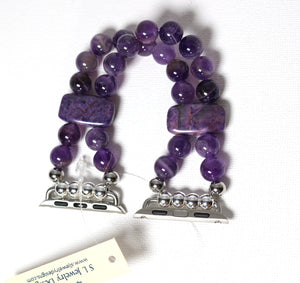 Amethyst and Crazy Lace Agate Bracelet Watch Band for Apple Watch