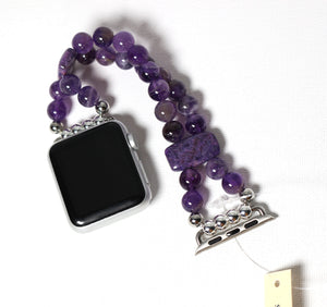 Amethyst and Crazy Lace Agate Bracelet Watch Band for Apple Watch
