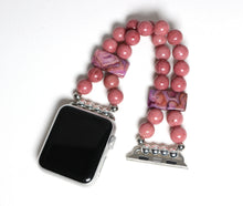 Load image into Gallery viewer, Rose Pink Rhodonite and Crazy Lace Agate Bracelet Watch Band for Apple Watch
