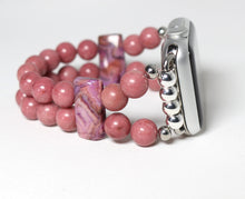 Load image into Gallery viewer, Rose Pink Rhodonite and Crazy Lace Agate Bracelet Watch Band for Apple Watch
