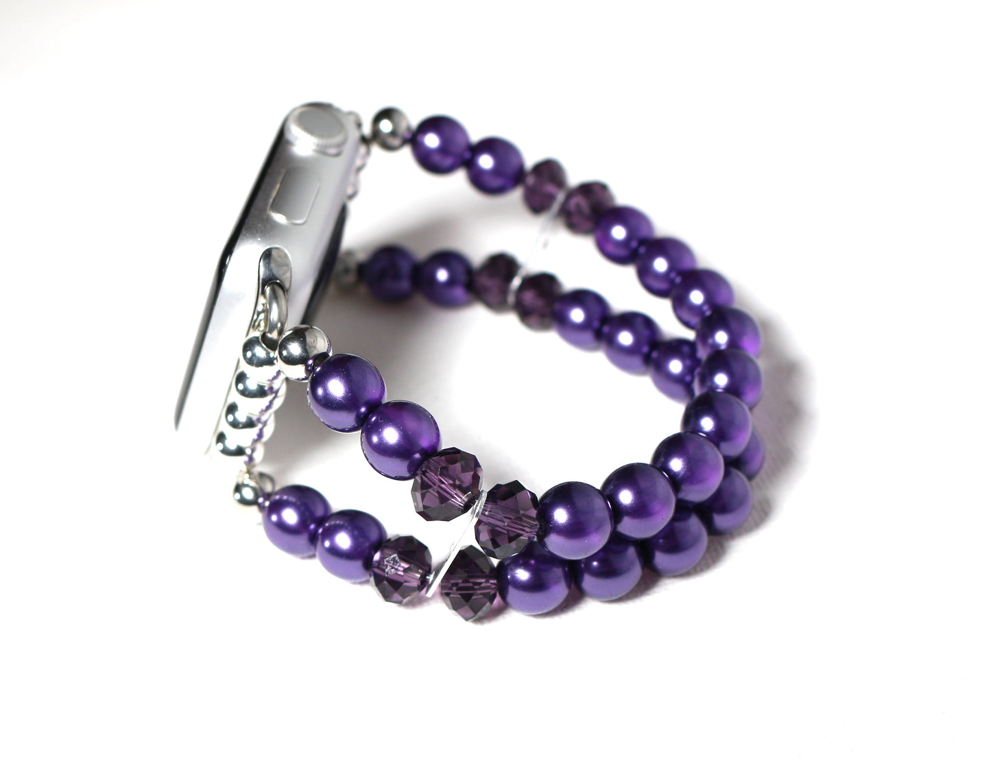 Purple Pearl and Crystals Smartwatch Band for Apple Watch