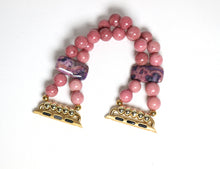 Load image into Gallery viewer, Rose Pink Rhodonite and Crazy Lace Agate Bracelet Watch Band for Apple Watch
