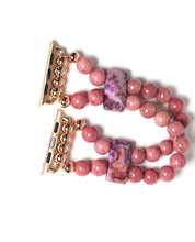 Load image into Gallery viewer, Rose Pink Rhodonite and Crazy Lace Agate Bracelet Watch Band for Apple Watch
