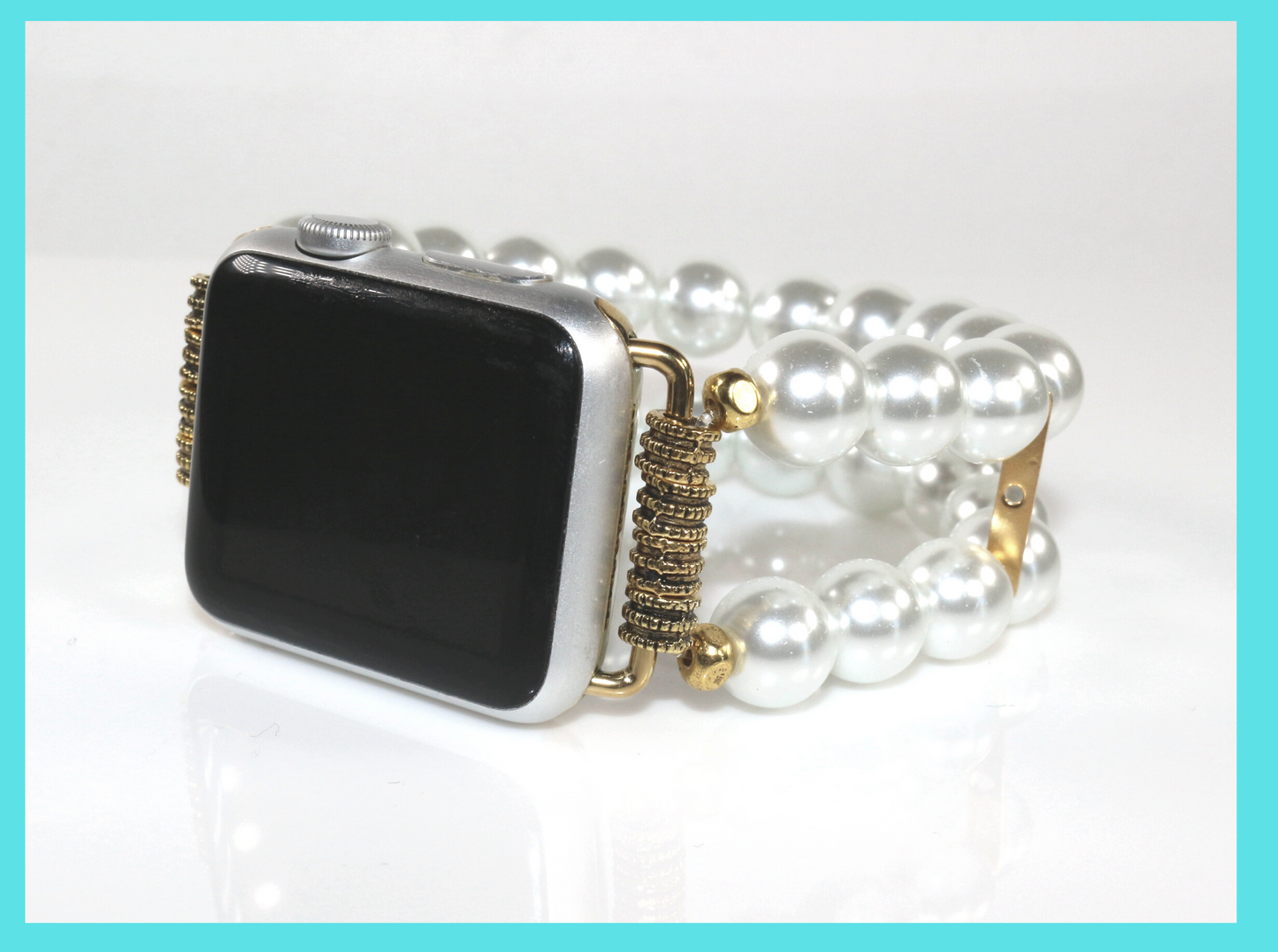 White Pearls Smartwatch-Apple Watch Band | Handmade Gemstone Bracelet Band