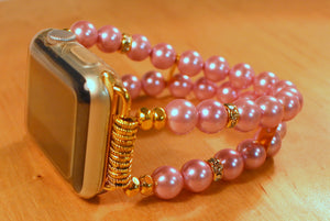 Watch Band for Apple Watch, Crystal Pink Pearl and Rhinestones