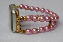 Load image into Gallery viewer, Watch Band for Apple Watch, Crystal Pink Pearl and Rhinestones
