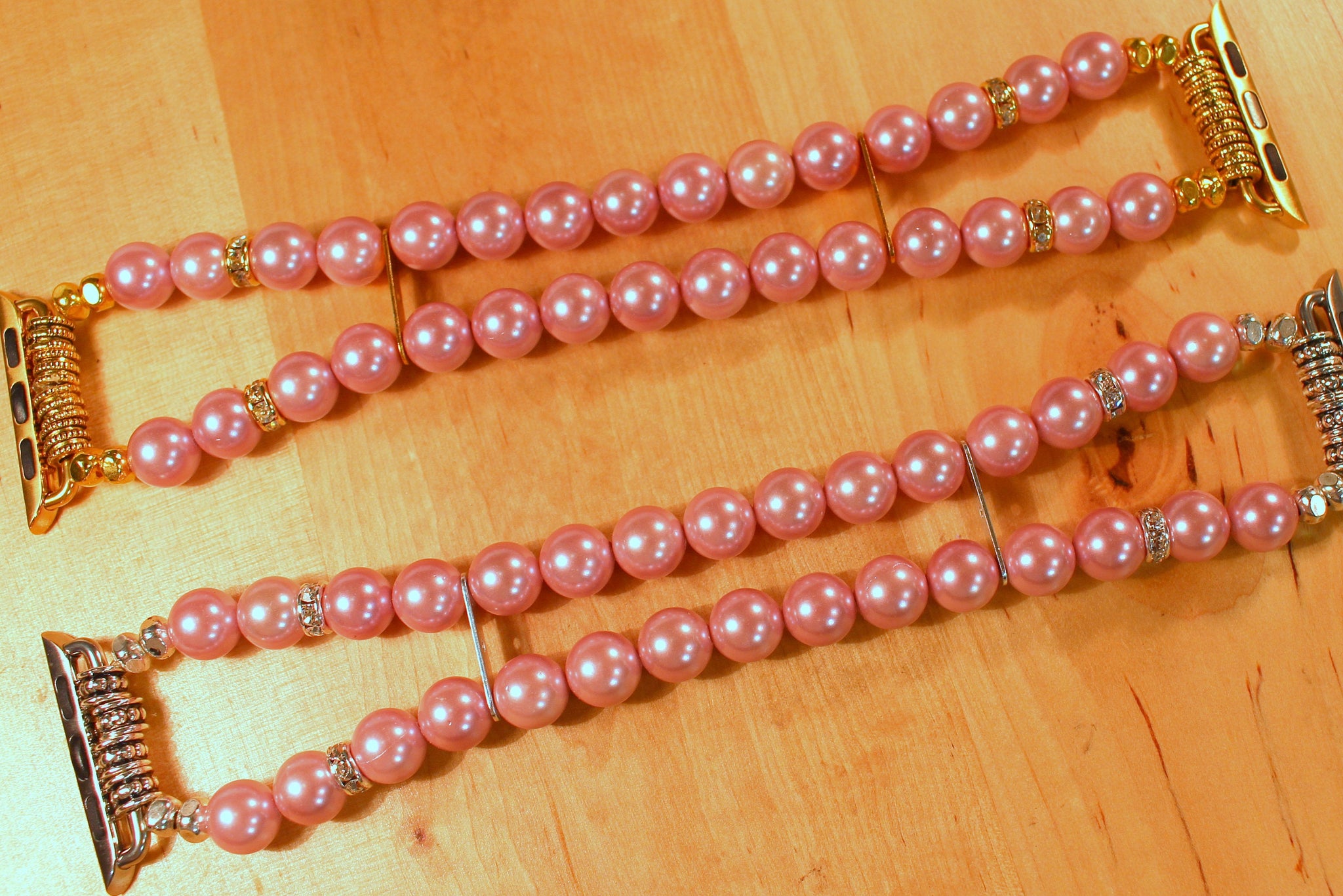 Watch Band for Apple Watch, Crystal Pink Pearl and Rhinestones