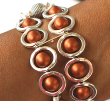Load image into Gallery viewer, FITBIT Blaze Watch Band, Silver Ovals and Copper Beads
