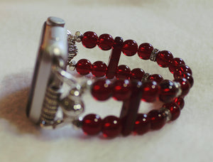 Garnet Red Beads, Watch Band for Apple Watch