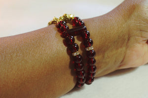 Garnet Red Beads, Watch Band for Apple Watch