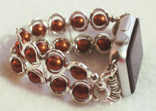 Load image into Gallery viewer, Silver Ovals and Copper Glass Beads Watch Band for Apple Watch
