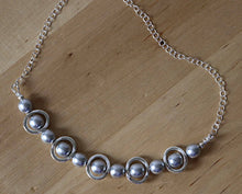 Load image into Gallery viewer, Necklace Silver and Silver Beads Bib Necklace, Choker Bib Necklace
