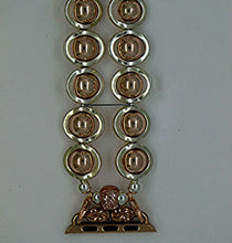 Load image into Gallery viewer, Watch Band for Apple Watch, Silver Ovals and Rose Gold Hematite Beads
