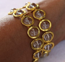 Load image into Gallery viewer, Watch Band for Apple Watch, Gold Ovals and Clear Beads
