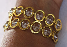 Load image into Gallery viewer, Watch Band for Apple Watch, Gold Ovals and Clear Beads
