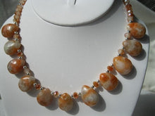 Load image into Gallery viewer, Orange Fire Calcite Tear Drops Necklace

