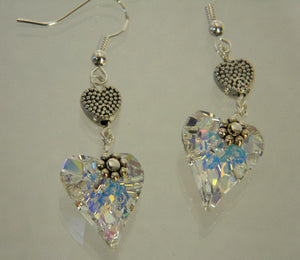 Dangle Earrings, Wild Heart Crystal Earrings