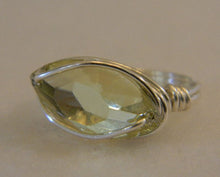 Load image into Gallery viewer, Sterling Silver Jonquil Crystal Navette Wire Wrapped Ring
