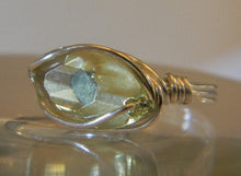 Load image into Gallery viewer, Sterling Silver Jonquil Crystal Navette Wire Wrapped Ring
