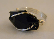 Load image into Gallery viewer, Sterling Silver Black Crystal Ring

