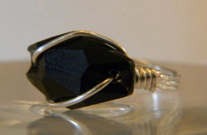 Sterling Silver Black Crystal Ring