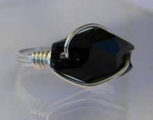 Load image into Gallery viewer, Sterling Silver Black Crystal Ring
