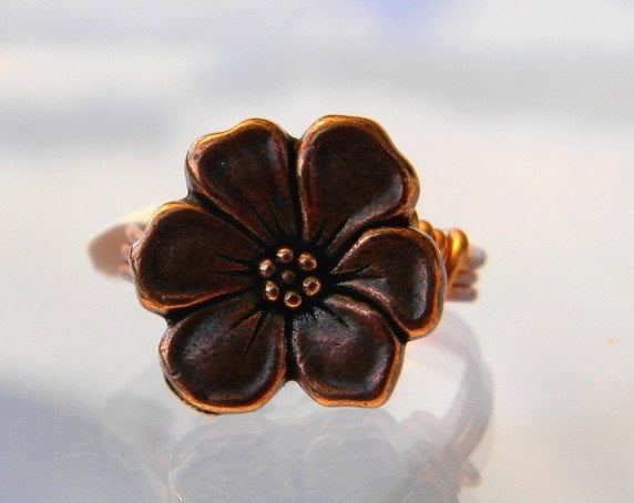Copper Flower Ring