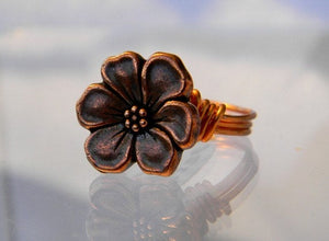 Copper Flower Ring