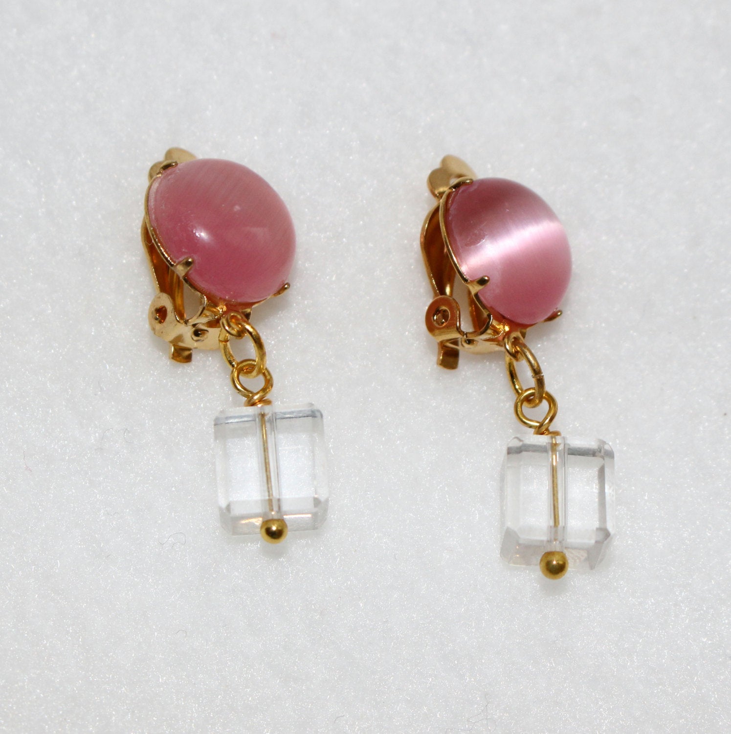 Clip On Earrings Pink Gold Clip On Earrings