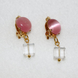 Clip On Earrings Pink Gold Clip On Earrings