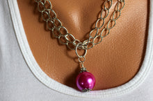 Load image into Gallery viewer, HOT PINK Necklace, Pink Drop Pendant Necklace
