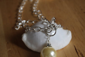 Cream Drop Pendant Necklace